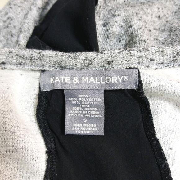 Kate & Mallory gray knit black insert tie back top S - Picture 9 of 10